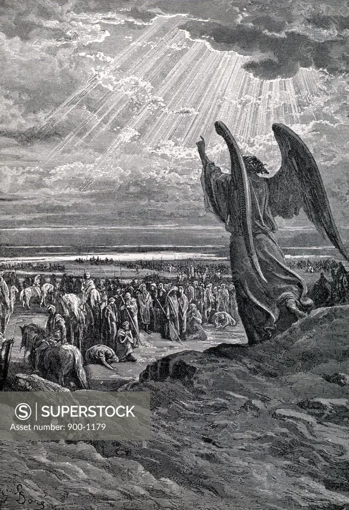 Angel Rebukes Israel by Gustave Dore, (1832-1883)