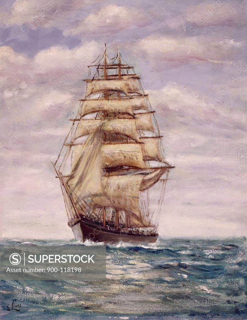 Stock Photo: 900-118198 Sailing Ship by Joseph Links, 20th Century