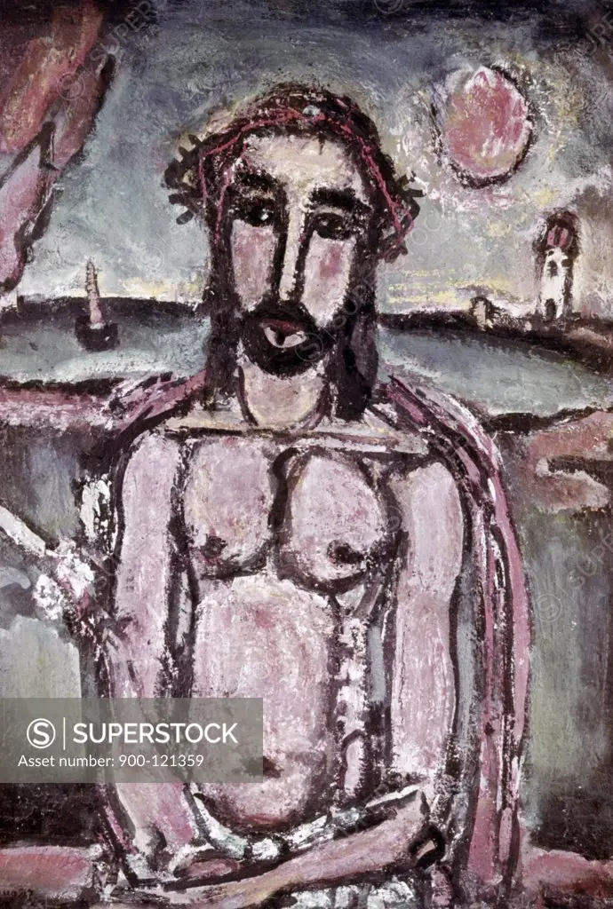 Ecce Homo by Georges Rouault, 1871-1958, Germany, Stuttgart, Staatsgalerie