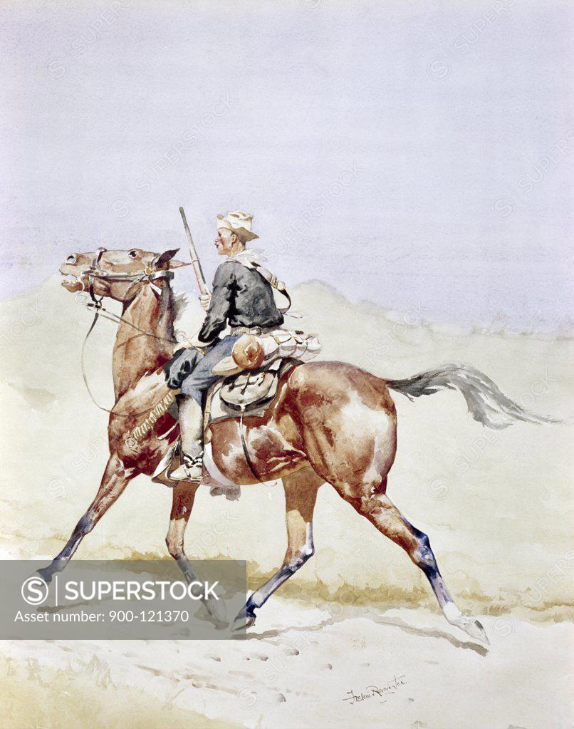 Stock Photo: 900-121370 The Advance Guard by Frederic Remington, (1861-1909)