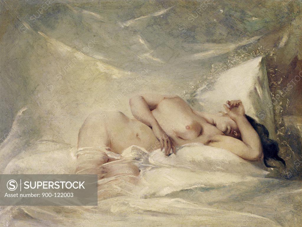 Stock Photo: 900-122003 Reclining Nude Charles Chaplin (1825-1891 French)