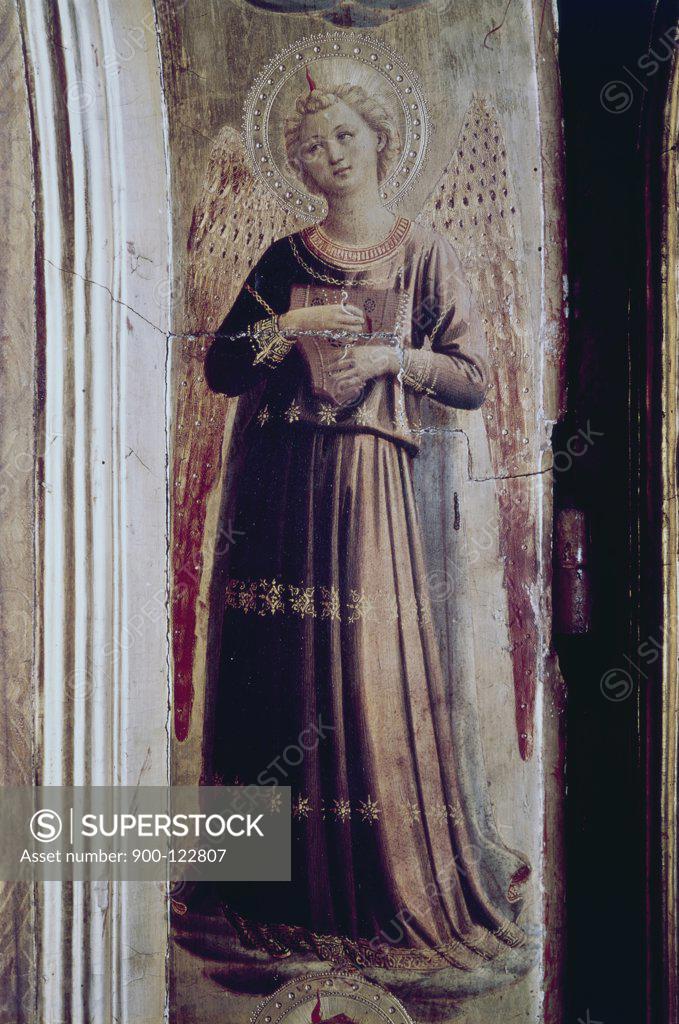 Stock Photo: 900-122807 Angel with The Book of Psalms Fra Angelico (1387-1455 Italian)  