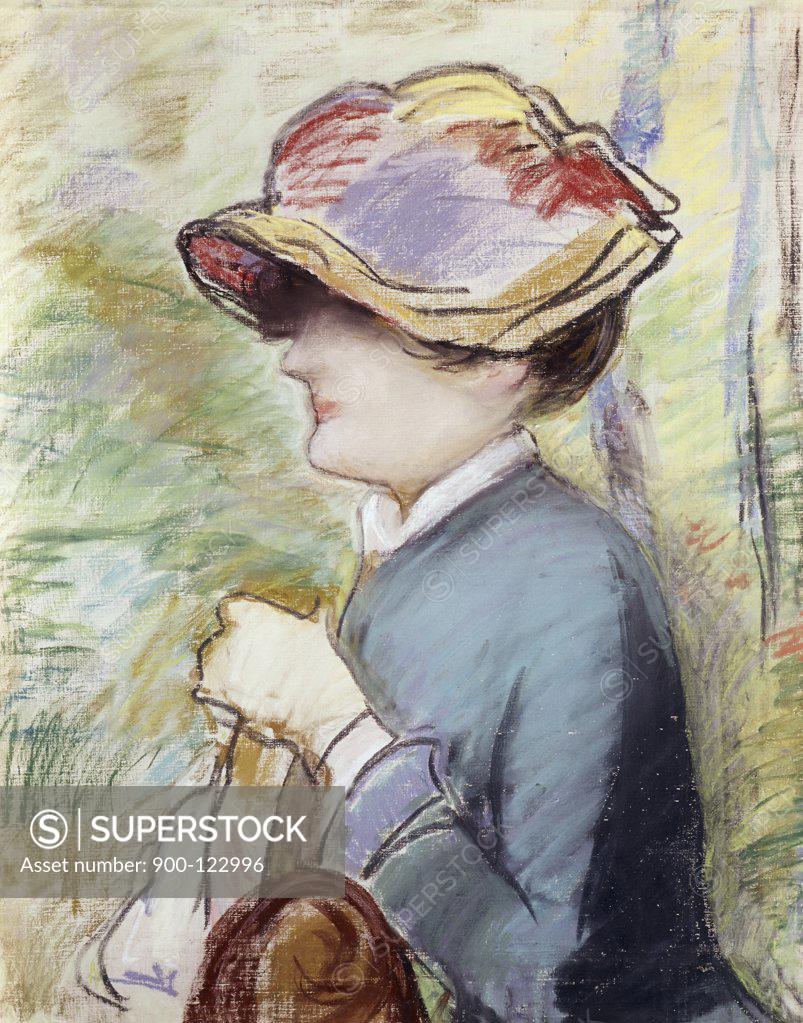 Stock Photo: 900-122996 Young Woman in a Broad Hat  Edouard Manet (1832-1883 /French) 