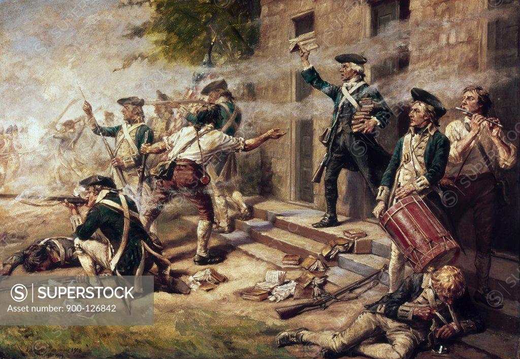 Stock Photo: 900-126842 Battle of Springfield (Give'em Watts) by John Ward Dunsmore, 1856-1945