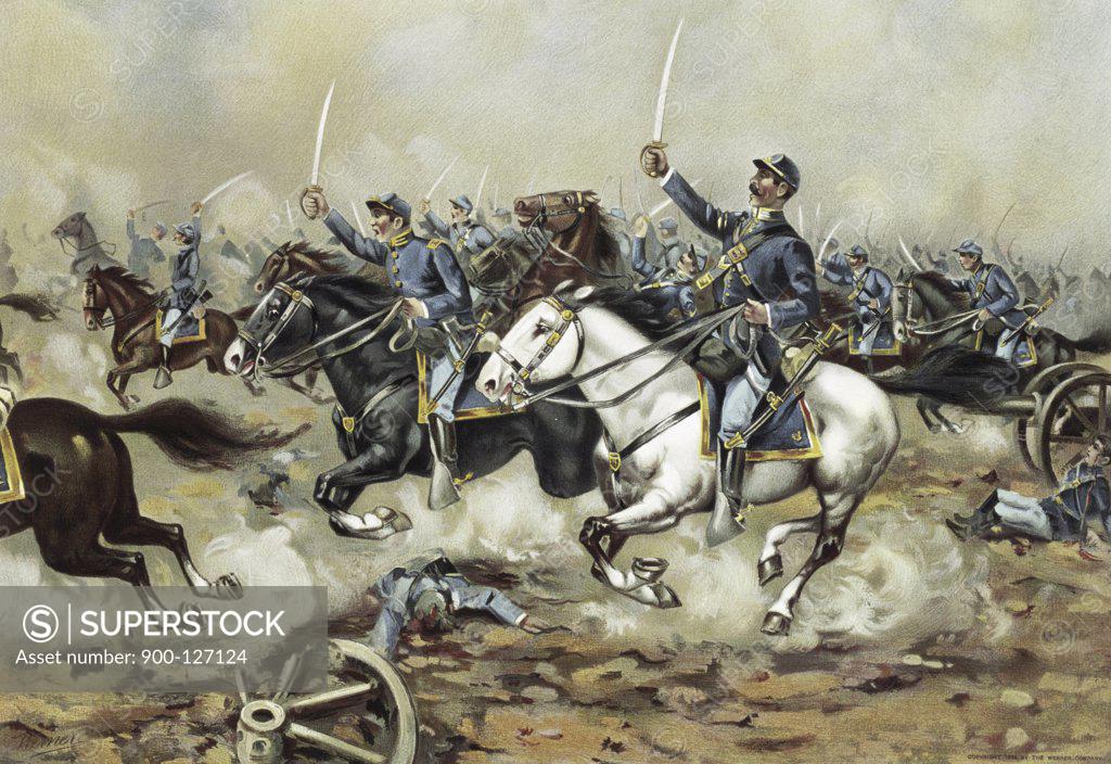 Stock Photo: 900-127124 The Cavalry Charge American History
