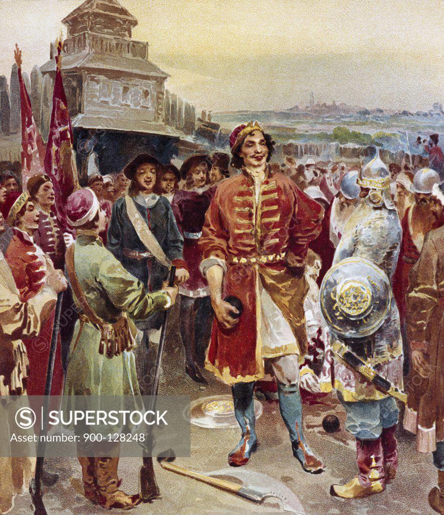 Stock Photo: 900-128248 Peter The Great's Poteshny Regiment K. Lebedev  (19th C./Russian) 