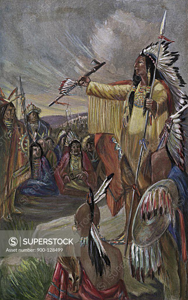 Stock Photo: 900-128499 Hiawatha, Founder of the Iroquois League 