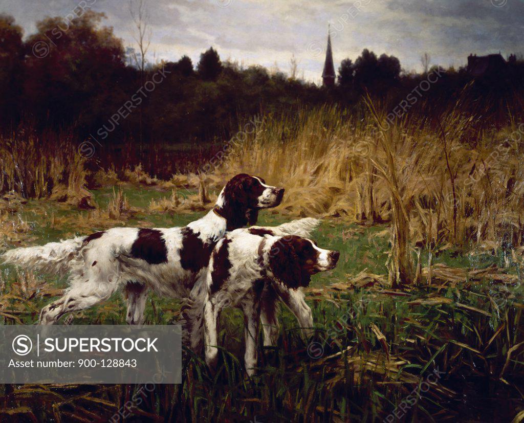 Stock Photo: 900-128843 Setters Afield, Autumn by Percival Leonard Rosseau, (1859-1937)