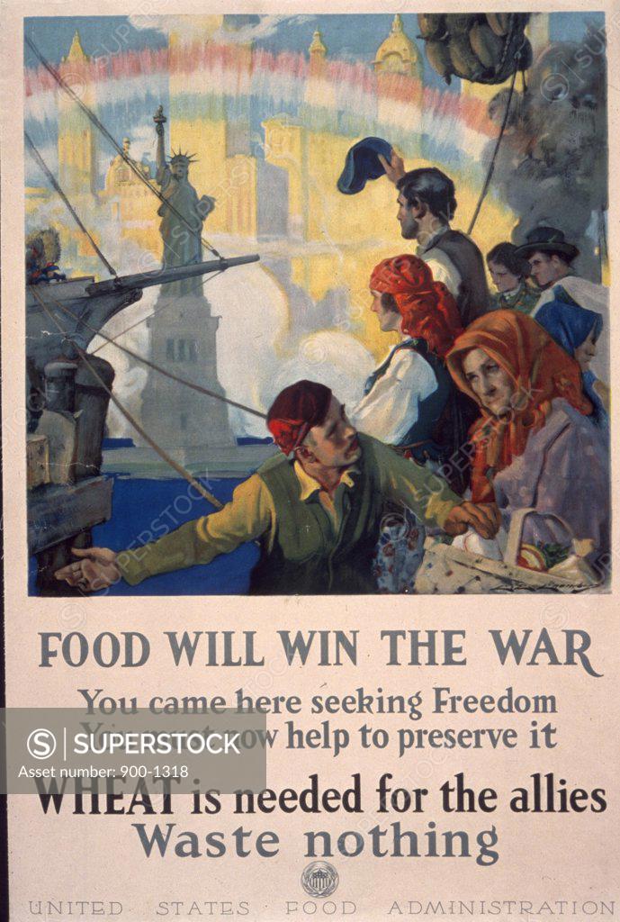 Stock Photo: 900-1318 Food Will Win the War,  Nathan & James,  Currier & Ives,  (Circa 1857-1907)