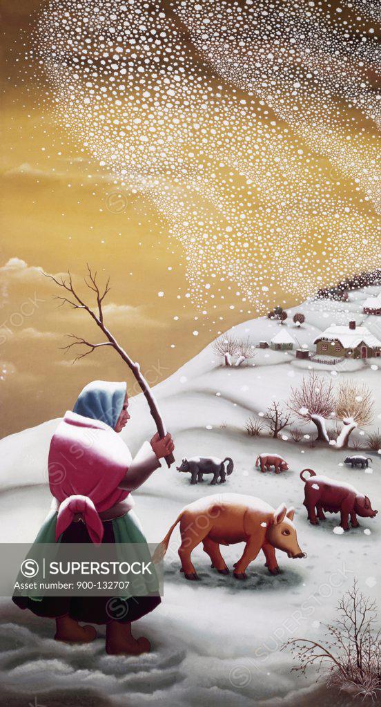 Stock Photo: 900-132707 The First Snow by Ivan Generalic, (1914-1992)