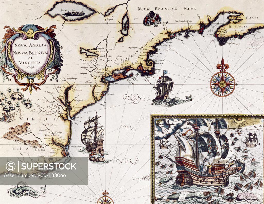 Stock Photo: 900-133066 Virginia to Canada map, 1595