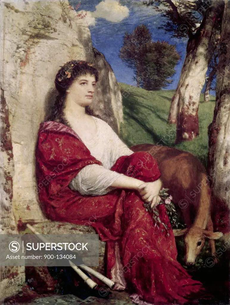 Euterpe Muse of Music and Lyric Poetry Arnold Bocklin (1827-1901 Swiss) 