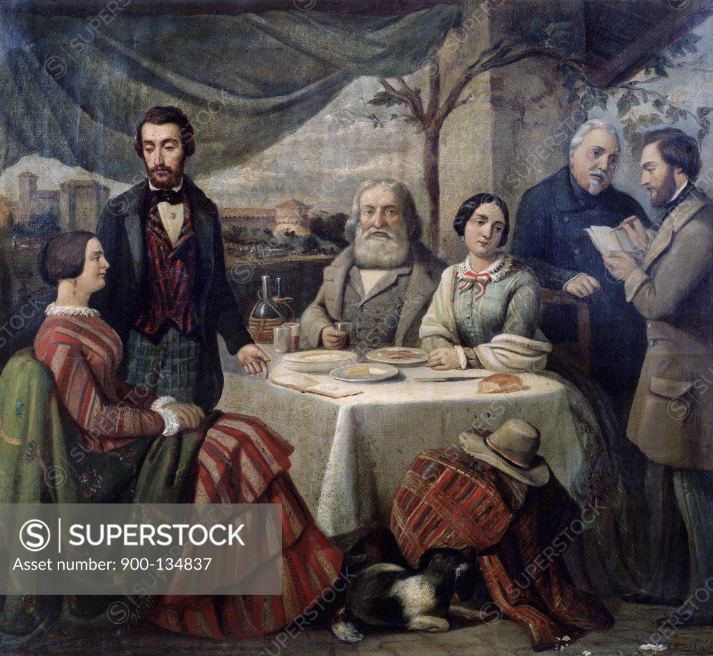 Stock Photo: 900-134837 Meeting With Garibaldi  Biscarra, Carlo-Felice(1825- Italian)  