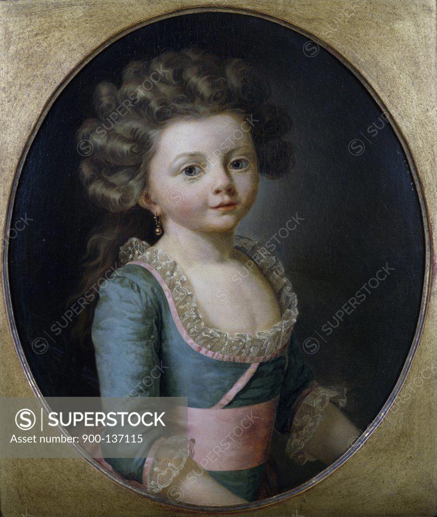 Stock Photo: 900-137115 Mademoiselle Busseuil by Antoine Vestier, (1740-1824)