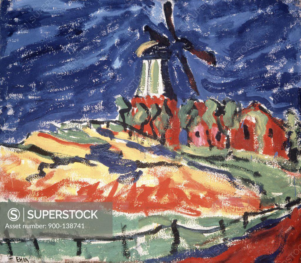 Stock Photo: 900-138741 Windmill in Dangast by Erich Heckel, 1883-1970