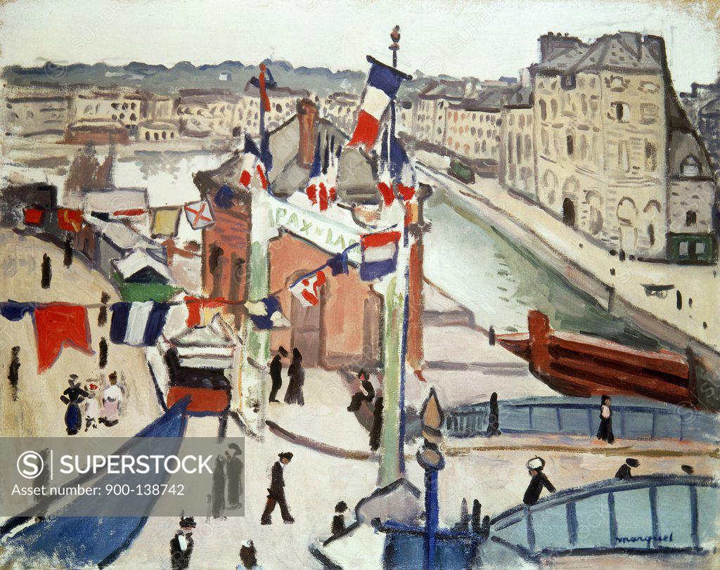 Stock Photo: 900-138742 14th July in Le Havre by Albert Marquet, 1906, 1875-1947
