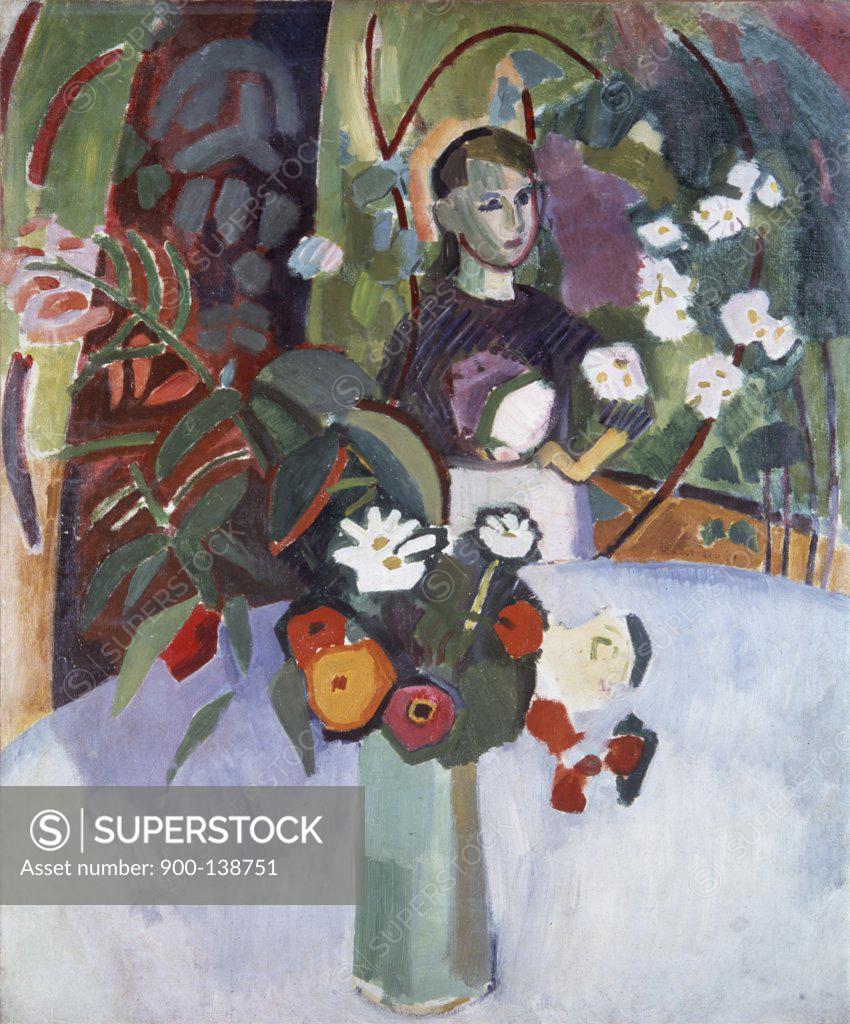 Stock Photo: 900-138751 Jeanne In Flowers by Raoul Dufy, Oil On Canvas, 1907, 1877-1953, France, La Havre, Musee des Beaux-Arts