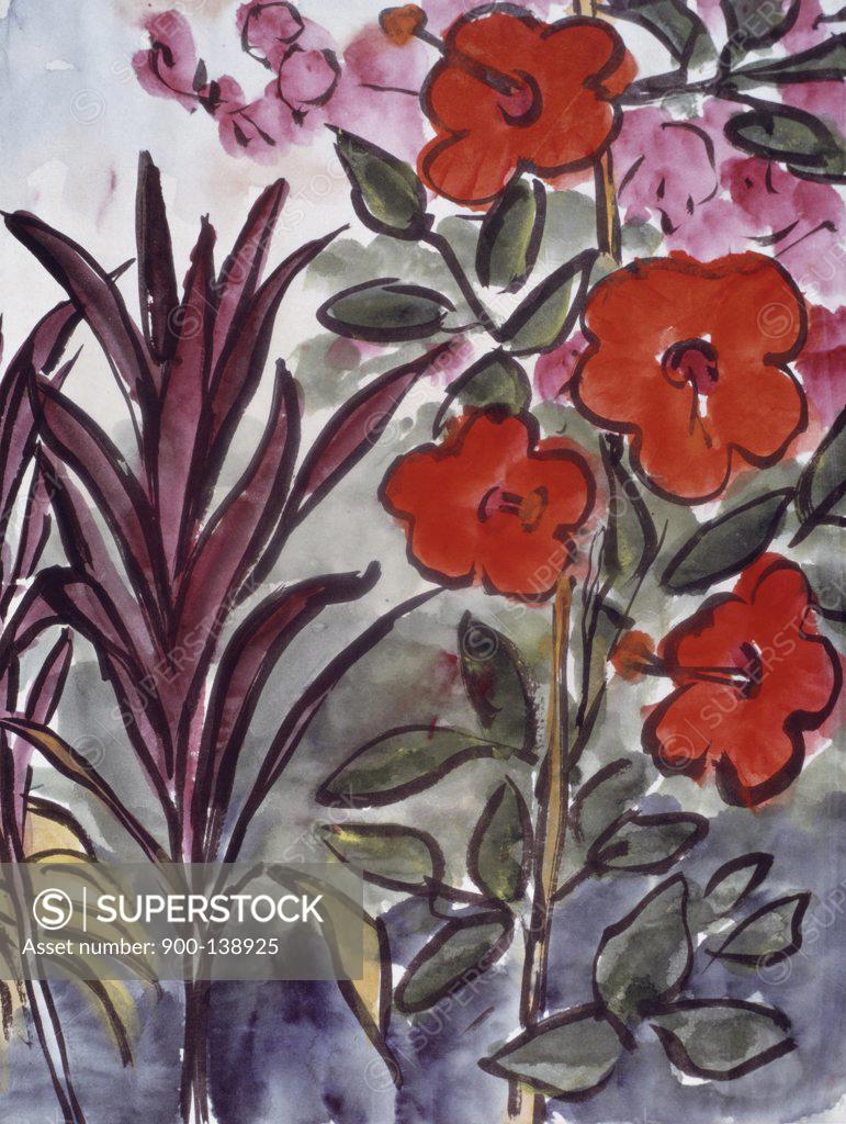 Stock Photo: 900-138925 Plant Study In New Guinea by Emil Nolde, 1867-1956