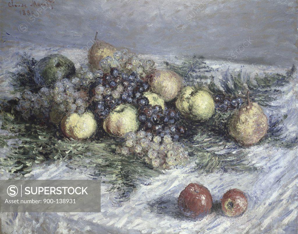 Stock Photo: 900-138931 Still Life with Pears and Grapes Claude Monet (1840-1926/French) 