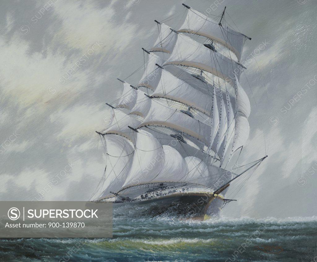 Stock Photo: 900-139870 Full Sail Ahead by John James
