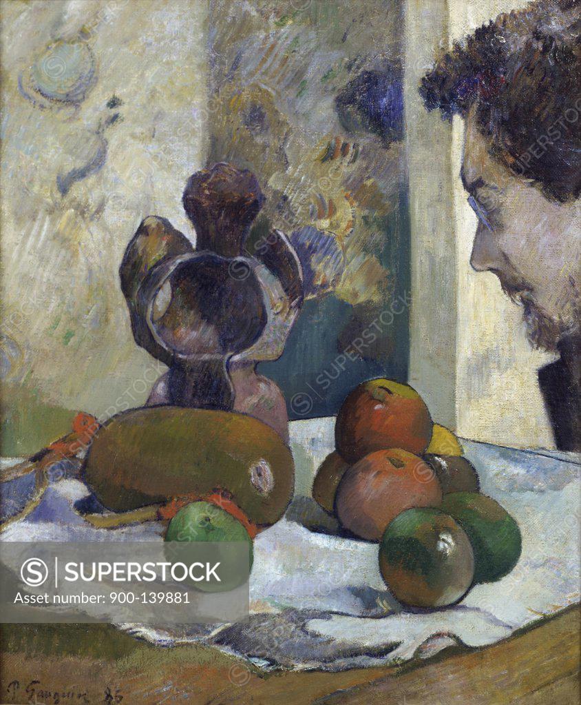 Stock Photo: 900-139881 Still Life with Profile of Charles Laval, 1881, Paul Gauguin (1848-1903/French), Ford Collection, Detroit, Michigan