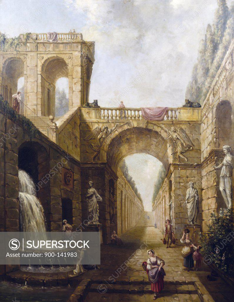 Stock Photo: 900-141983 Classical Ruins 1733-1808 French, Robert,  Hubert (1733-1808/French)