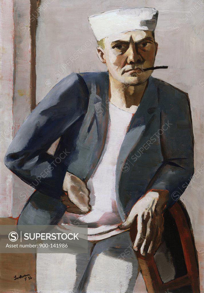 Stock Photo: 900-141986 Self-Portrait with White Cap by Max Beckmann, 1884-1950