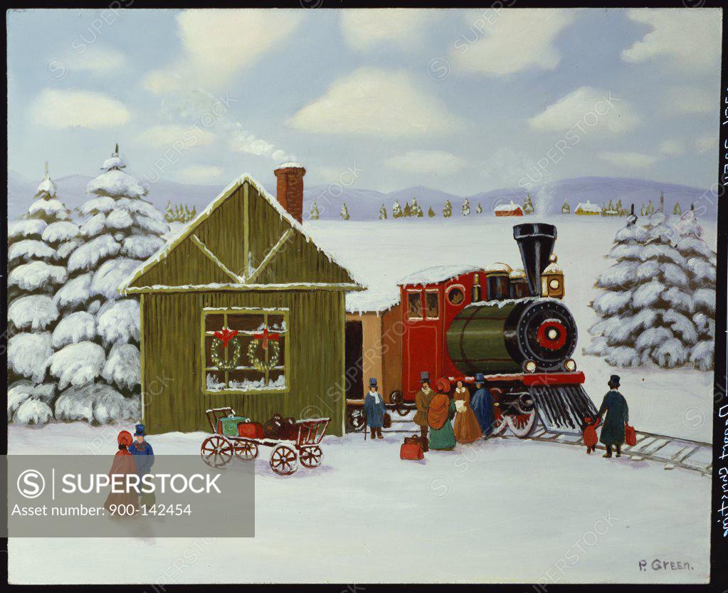 Stock Photo: 900-142454 Depot at Christmas Time by P. Green