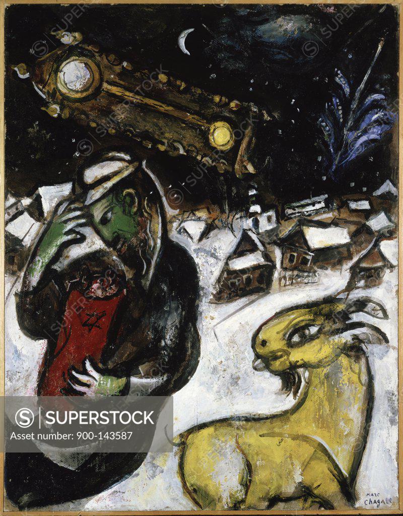 Stock Photo: 900-143587 The Jew & The Torah by Marc Chagall, 1887-1985