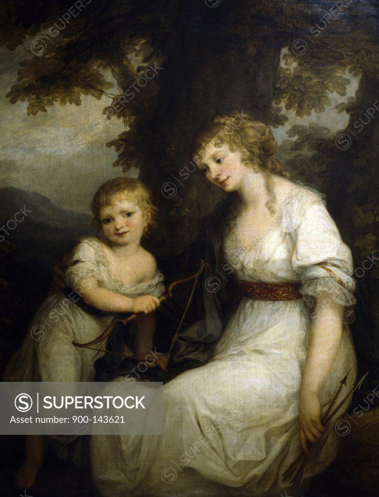 Stock Photo: 900-143621 Portrait of Baroness Krudner and Daughter Angelica Kauffmann (1741-1807) Swiss Musee du Louvre, Paris  