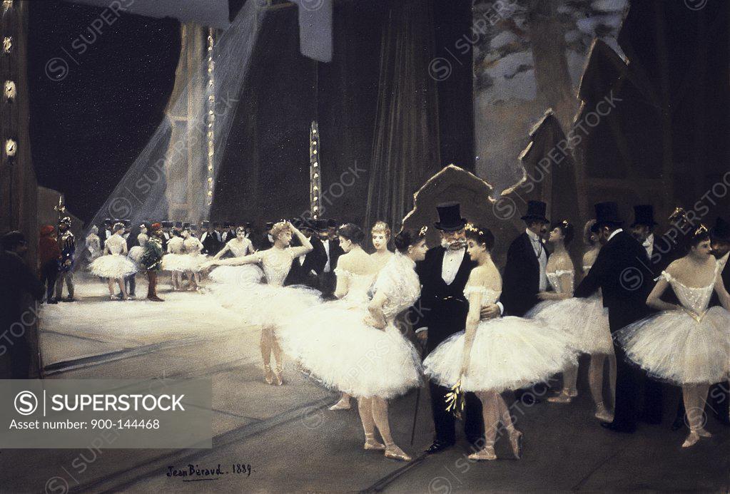 Stock Photo: 900-144468 Backstage at the Opera 1889 Jean Beraud (1849-1935 French) Oil on wood Musee du Petit Palais, Paris, France