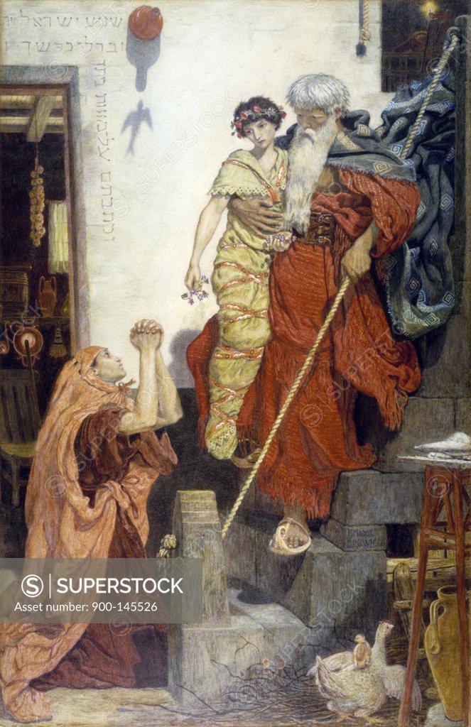 Stock Photo: 900-145526 Elijah Restoring the Widow's Son by Ford Madox Brown, 1868, (1821-1893), UK, England, London, Victoria & Albert Museum