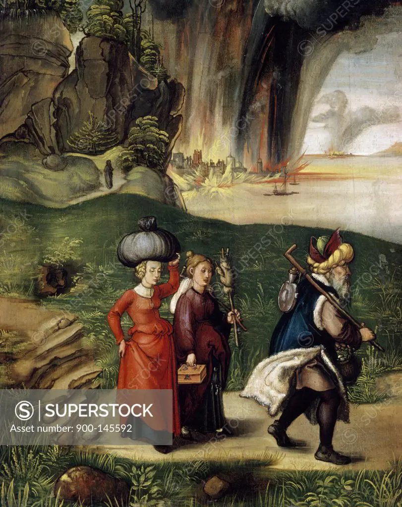Lot and His Family Fleeing from Sodom Albrecht Durer 1471-1528  German National Gallery of Art Washington, D.C. 
