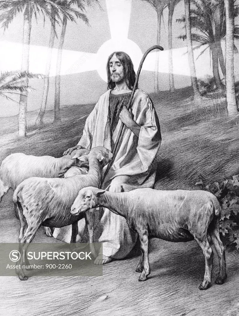 The Good Shepherd by Tito Lessi, 1858-1917