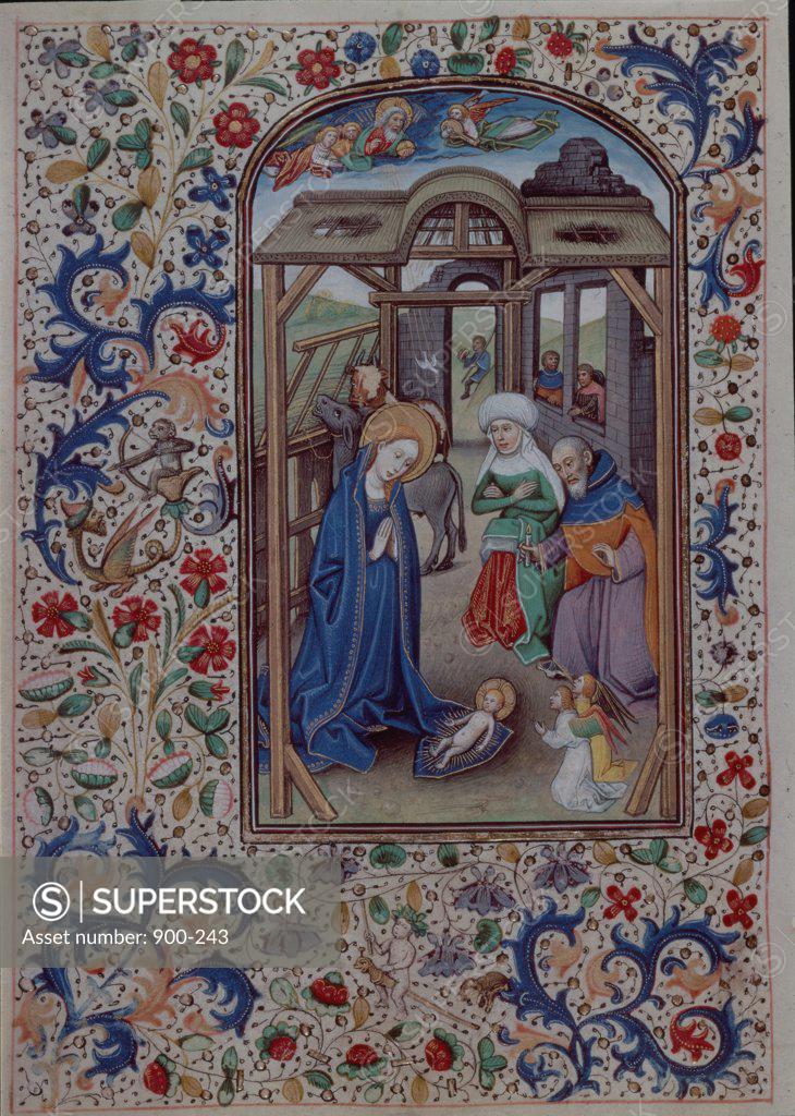 Stock Photo: 900-243 Nativity   The Book of Hours  Manuscripts  