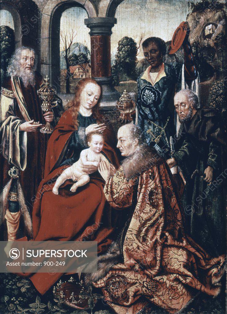 Stock Photo: 900-249 Adoration of the Kings - Northern Renaissance Artist Unknown