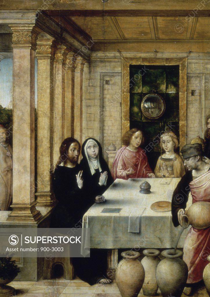 Stock Photo: 900-3003 The Marriage Feast at Cana   Juan de Flandes (act. 1496-1519/ Netherlandish)  Oil on Wood Panel Metropolitan Museum of Art, New York City 