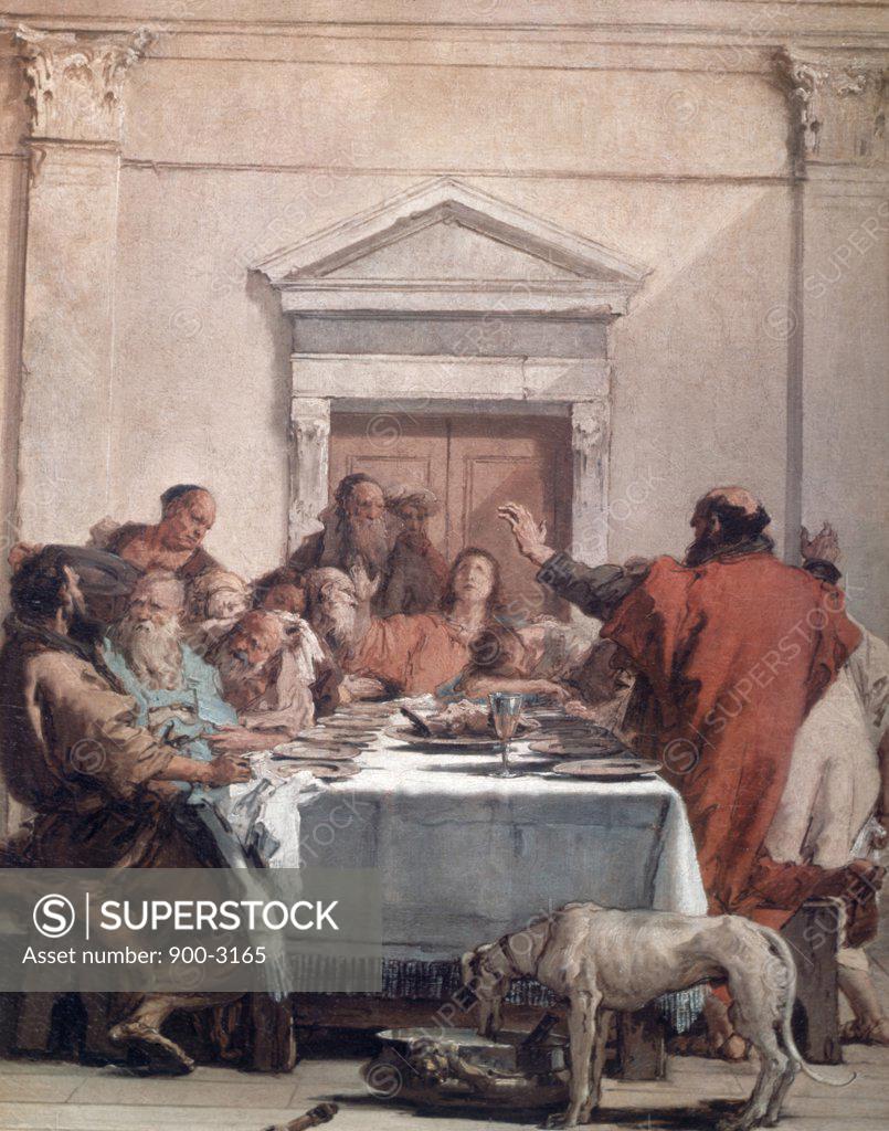 Stock Photo: 900-3165 The Last Supper by Giovanni Battista Tiepolo, (1696-1770)