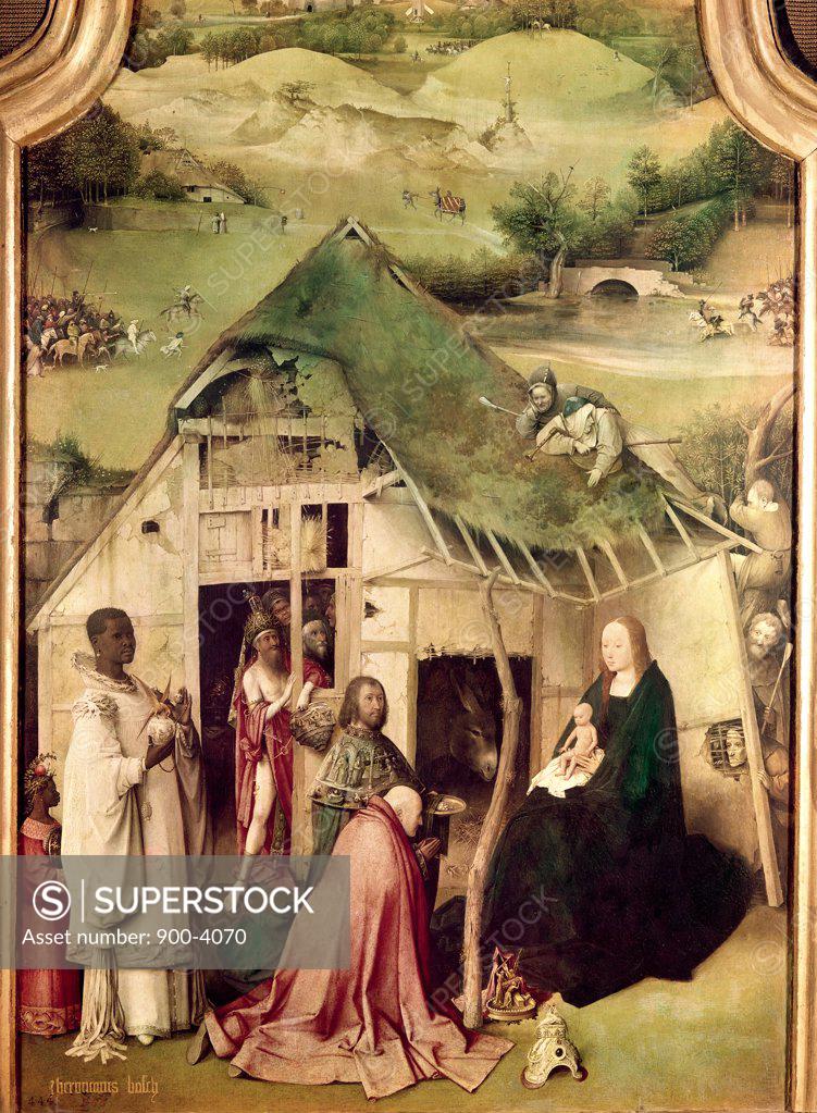 Stock Photo: 900-4070 Adoration of the Magi  Hieronymus Bosch (ca.1450-1516 Netherlandish) Oil on wood panel