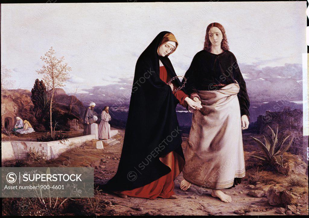 Stock Photo: 900-4601 John Leading Mary from the Tomb  William Dyce (1806-1864 British) 