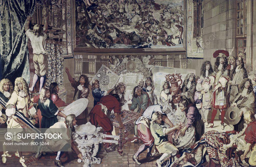 Stock Photo: 900-5264 Louis XIV Visit To Gobelins Factory, Oct. 15, 1667 Artist Unknown (French) 