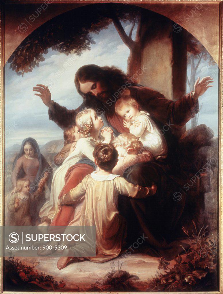 Stock Photo: 900-5309 Jesus and the Children Hugo Vogel (1855-1920 German)