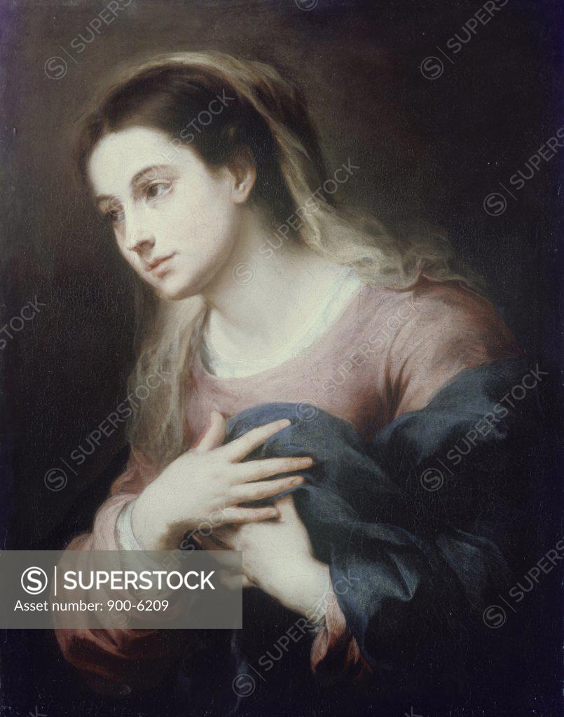 Stock Photo: 900-6209 Virgin of Annunciation Bartolome Esteban Murillo (1617-1682/Spanish)
