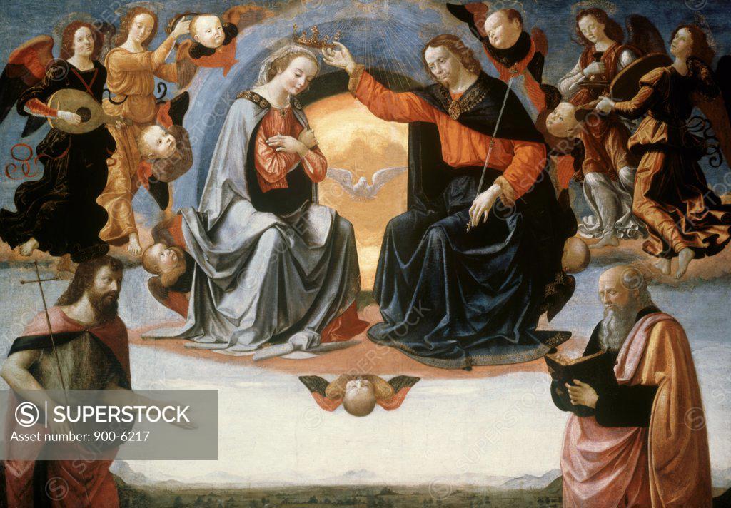 Stock Photo: 900-6217 The Coronation of the Virgin  Domenico Ghirlandaio (1449-1494/ Florentine) 