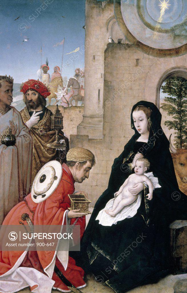 Stock Photo: 900-647 Adoration of the Magi by Juan de Flandes, (1510), (1496-1519), USA, Washington, D.C., National Gallery of Art
