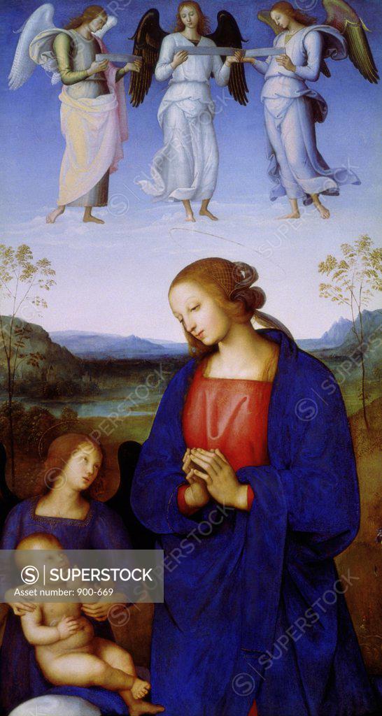 Stock Photo: 900-669 Virgin and Child  c. 1500/05 Pietro Perugino (c.1450-1523/Italian)  Panel  National Gallery, London 