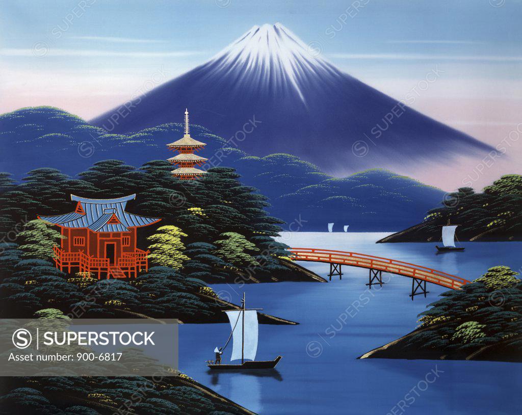 Stock Photo: 900-6817 Holy Mountain Fujiyama by Koizumi, 20th century