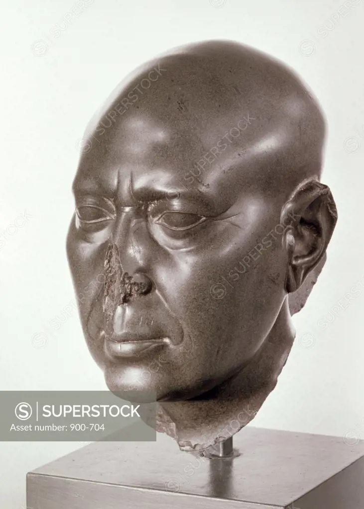 Bust Of A Man  C.300 BC Egyptian Art(- ) Relief Staatliche Museen Preussischer Kulturbesitz, (Agyptisches Museum und Papyrussammlung), Berlin