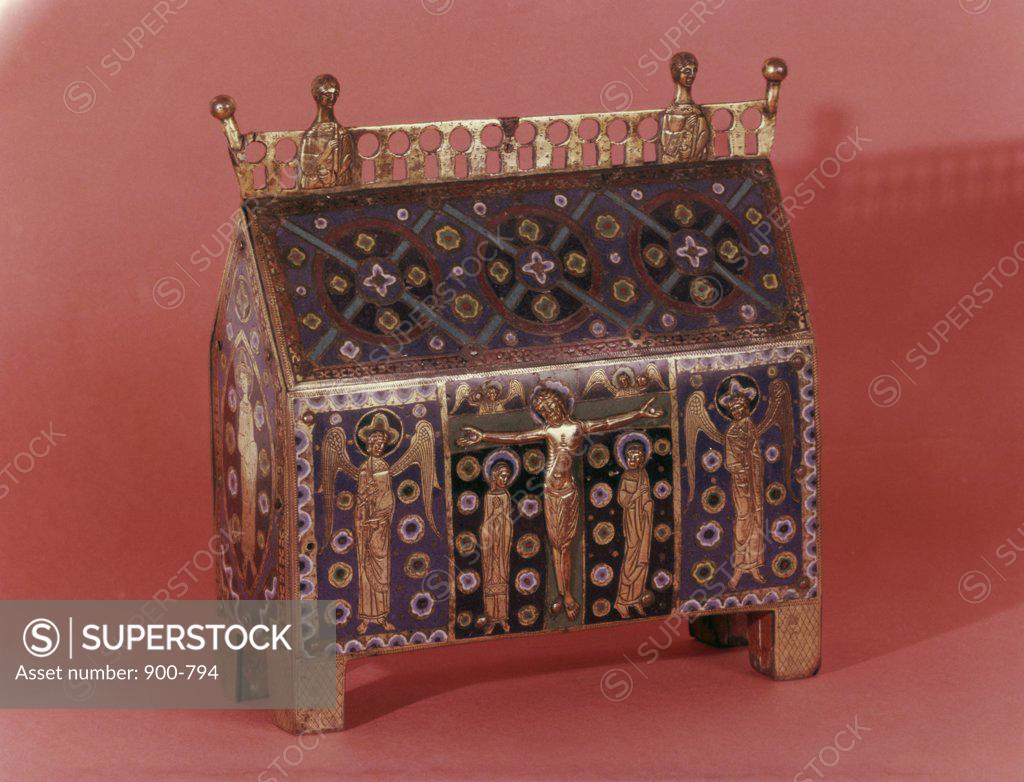 Stock Photo: 900-794 Chest, Enamel Relic Antiques-Furniture Stift Kremsmunster, Austria (Benedictine Abbey) 