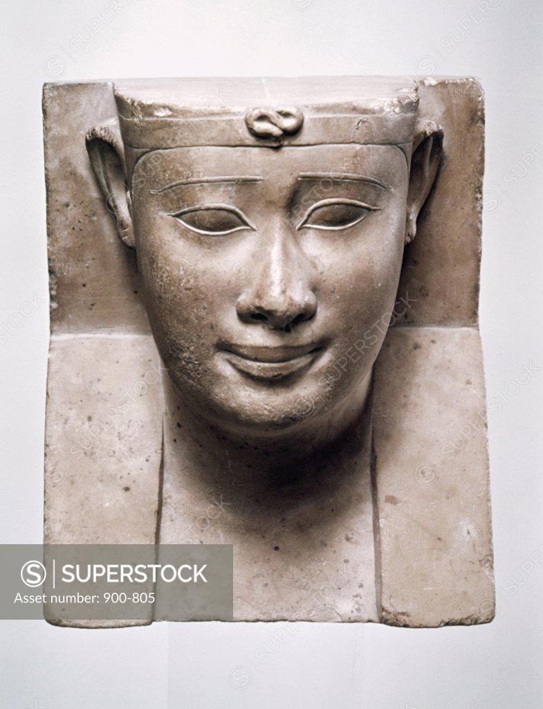 Stock Photo: 900-805 Bust Of A Man  C.30 BC Egyptian Art(- ) Sculpture Staatliche Museen Preussischer Kulturbesitz, (Agyptisches Museum und Papyrussammlung), Berlin